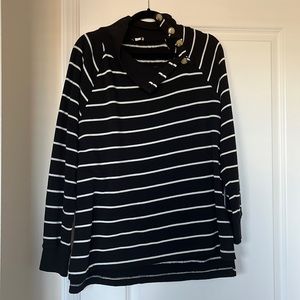 JCREW Button Neck Tunic Sweatshirt